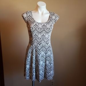Candie's Lace Dress Black & White Back Panel